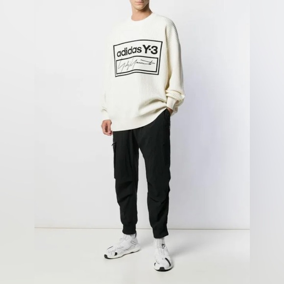 Y-3 YOHJI YAMAMOTO ADIDAS TECH KNIT CREWNECK SWEATER ECRU/WITH BEANIE! - Picture 3 of 13